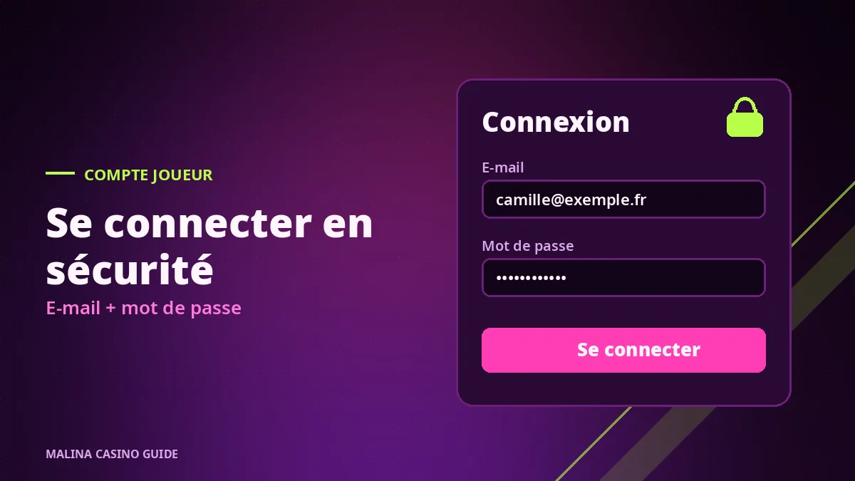 Formulaire de connexion et d’inscription Malina Casino