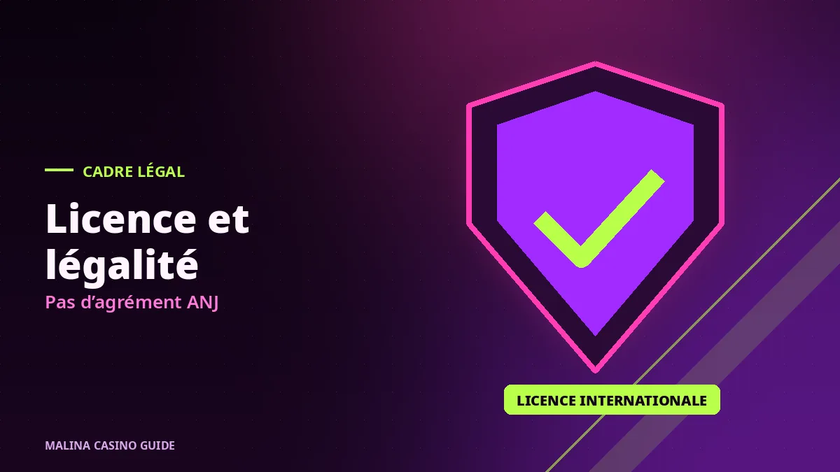 Bouclier symbolisant la licence et la sécurité de Malina Casino