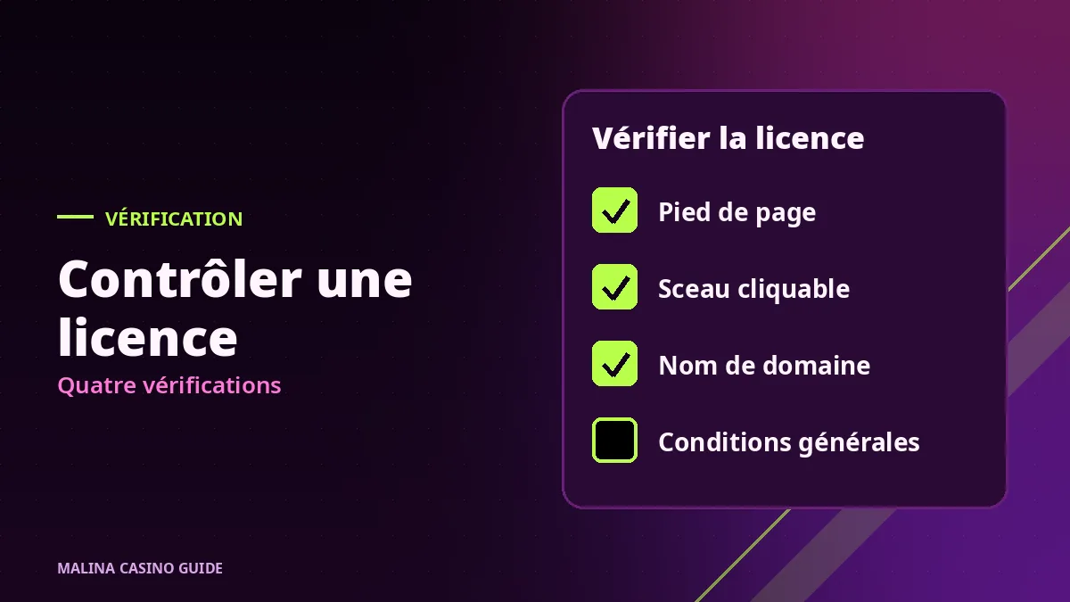 Liste de contrôle pour vérifier la licence d’un casino